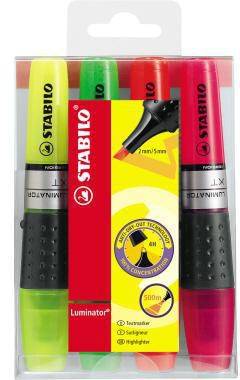 STABILO Textmarker Luminator 71/4 2+5mm Keilspitze sort. 4 St./Pack.
