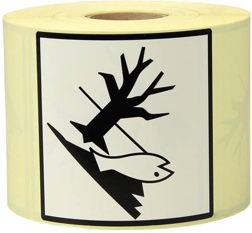 Etiketten Maße 100x100mm Papier Aufdruck Umweltgefährliche Stoffe TRANSPAK