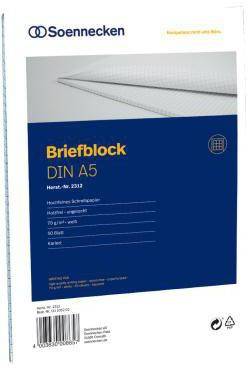 Soennecken Briefblock 2312 DIN A5 70g kariert 50Blatt weiß