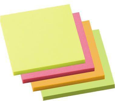 Soennecken Haftnotiz 5836 75x75mm neonfarben 4x100Blatt 4 St./Pack.