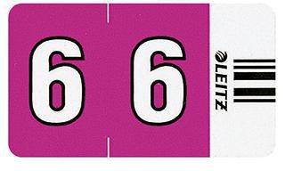 Leitz Ziffernsignal Orgacolor 6 66060000 23x30mm vi 100 St./Pack.