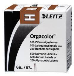 Leitz Buchstabensignal Orgacolor 66171000 H braun 250 St./Pack.