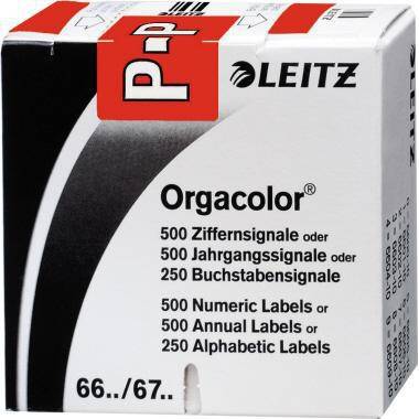 Leitz Buchstabensignal Orgacolor 66251000 P rot 250 St./Pack.