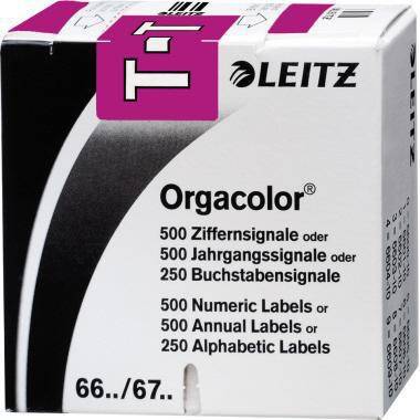 Leitz Buchstabensignal Orgacolor 66291000 T violett 250 St./Pack.