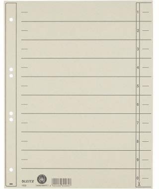 Leitz Trennblatt 16580085 A4 230g Karton grau 100 St./Pack.
