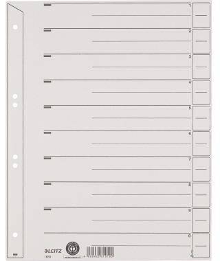 Leitz Trennblatt 16500085 DIN A4 200g Karton grau 100 St./Pack.