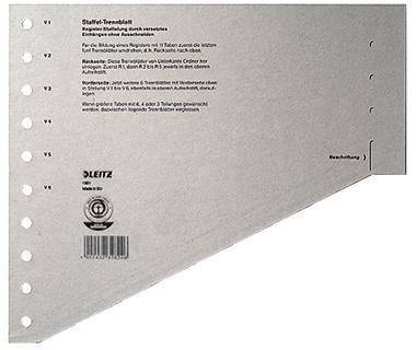 Leitz Trennblatt 16510085 A4 200g Karton grau 100 St./Pack.