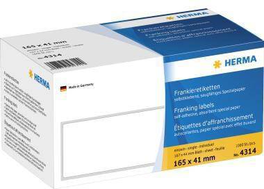 HERMA Frankieretikett 4314 165x44mm weiß 1.000 St./Pack.