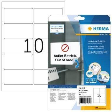 HERMA Etikett 4349 96x50,8mm ablösbar ws 250 St.