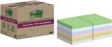 Post-it Haftnotiz Super Sticky Recycling 654 RSS12COL sort 12 St.