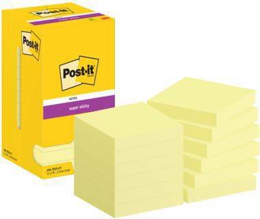 Post-it Haftnotiz 654-12SS-CY 76x76mm 90Bl ge 12St
