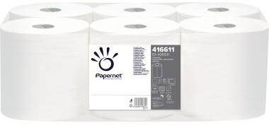 Papernet Handtuchrolle 416611 1lagig weiß 750Bl. 6 Rl./Pack.