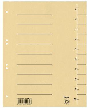 Bene Trennblatt 97300GE A4 Karton gelb 100 St./Pack.