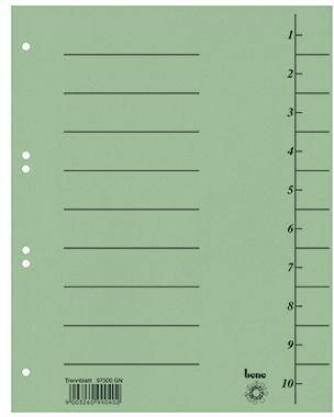 Bene Trennblatt 97300GN A4 Karton grün 100 St./Pack.