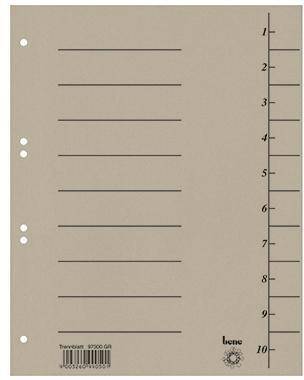 Bene Trennblatt 97300GR A4 Karton grau 100 St./Pack.