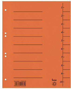 Bene Trennblatt 97300OR A4 Karton orange 100 St./Pack.