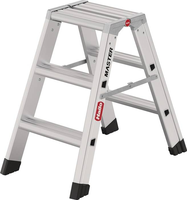 HAILO 10000116 Stahlrohr-Tritt Master D80 Stufen 3 Plattform-H.700mm HAILO Alu