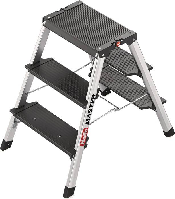 HAILO 10000126 Stahlrohr-Tritt Master D70 Stufen 3 Plattform-H.400mm HAILO Alu