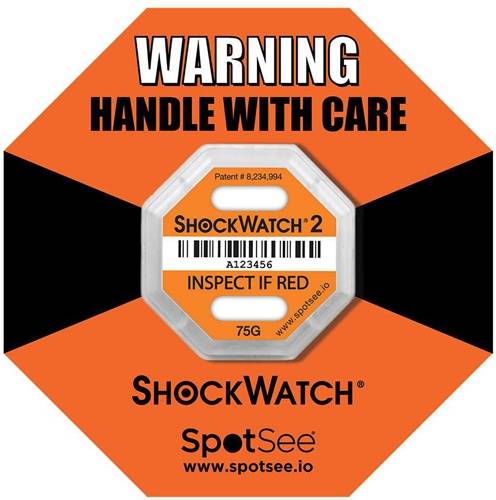 Schockindikator Shockwatch® 2 Empfindlichkeit 75g orange TRANSPAK