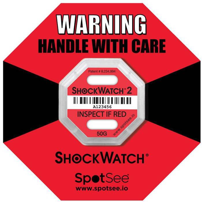 TRANSPAK 6600092 Schockindikator Shockwatc h® 2 Empfindlichkeit 50g rot TRANSPAK