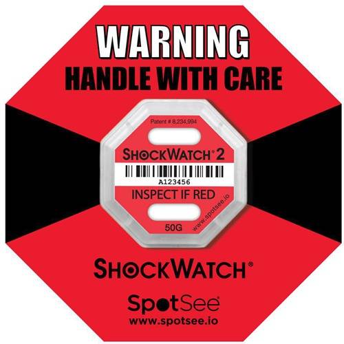 Schockindikator Shockwatch® 2 Empfindlichkeit 50g rot TRANSPAK