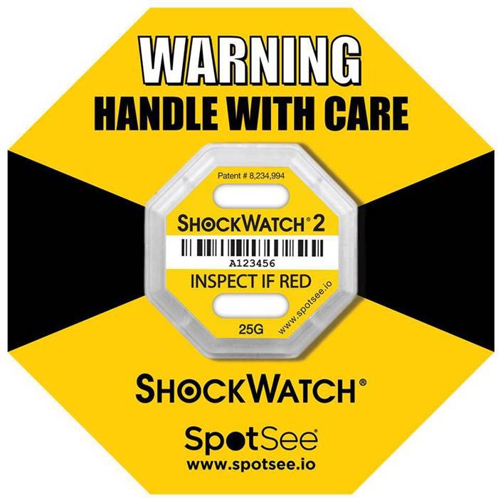 TRANSPAK 6600094 Schockindikator Shockwatc h® 2 Empfindlichkeit 25g gelb TRANSPA