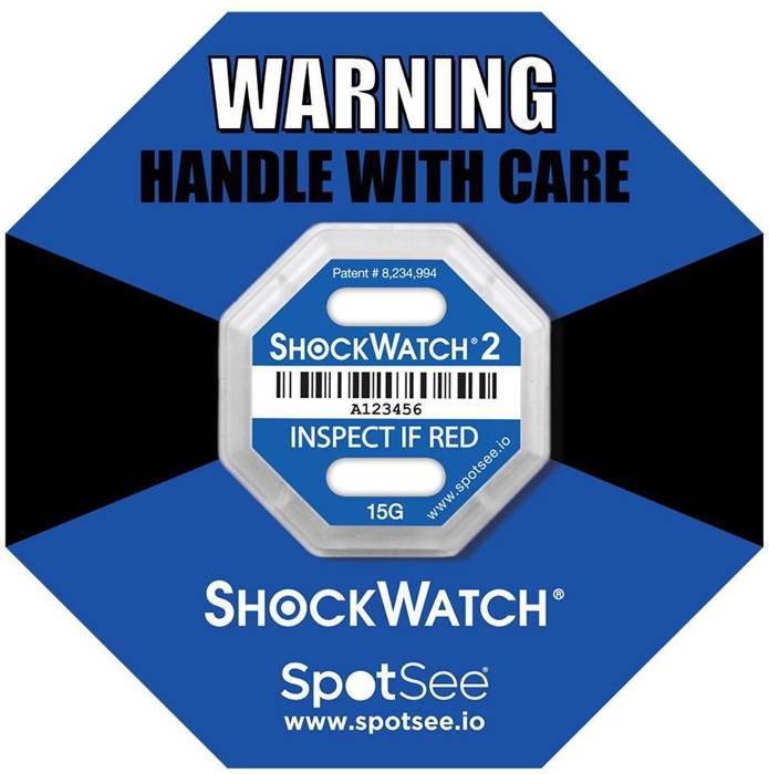 TRANSPAK 6600095 Schockindikator Shockwatc h® 2 Empfindlichkeit 15g blau TRANSPA