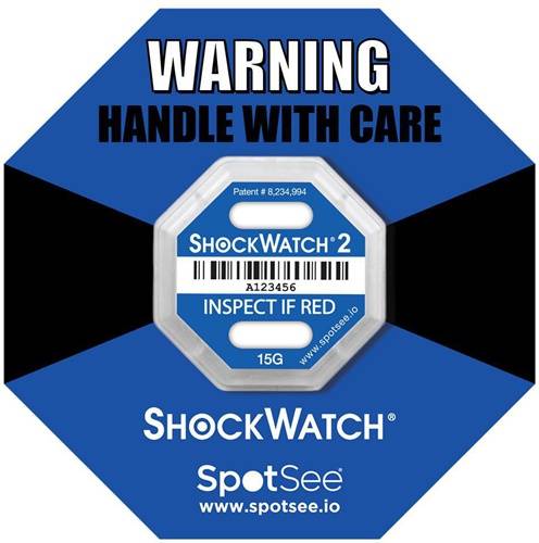 Schockindikator Shockwatch® 2 Empfindlichkeit 15g blau TRANSPAK