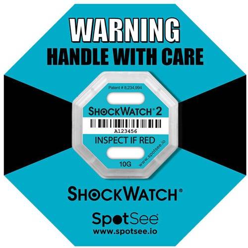 Schockindikator Shockwatch® 2 Empfindlichkeit 10g türkis TRANSPAK