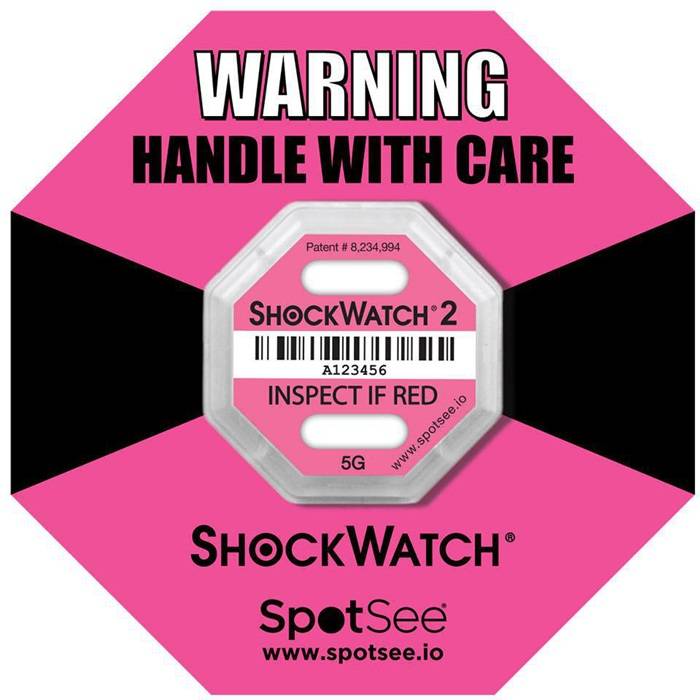 TRANSPAK 6600097 Schockindikator Shockwatc h® 2 Empfindlichkeit 5g p ink TRANSPA
