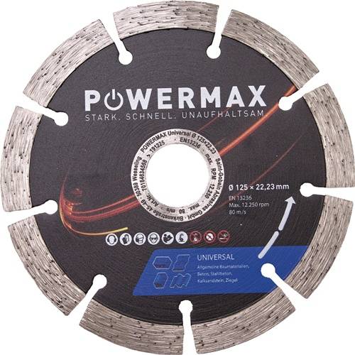 Diamanttrennscheibe PowerMax Univ.D.125mm Bohr.22.23mm Seg.-B.2,2mm