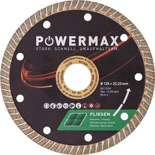 Diamanttrennscheibe PowerMax Keramik D.125mm Bohr.22.23mm Seg.-B.2,0mm