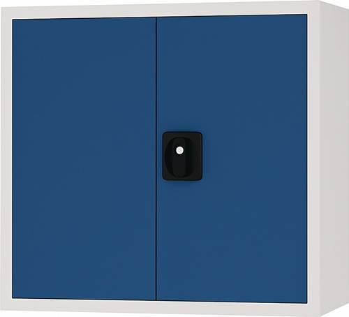 Hängeschrank H600xB700xT200mm Vollblechtür lichtgrau/signalblau