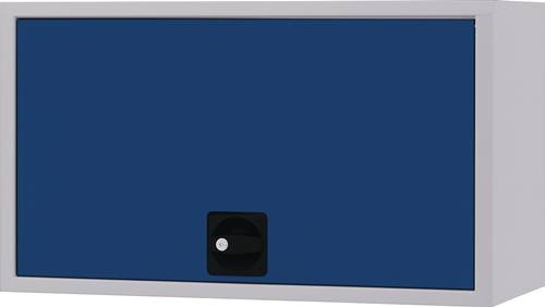 Hängeschrank H400xB700xT310mm Vollblechtür lichtgrau/signalblau