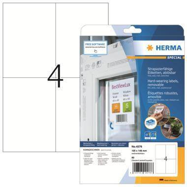 HERMA Folienetikett 4576 105x148mm weiß 80 St./Pack.