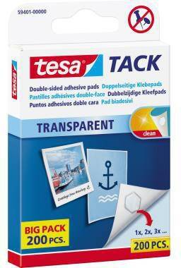 tesa Klebepad Tack 59401-00000 10x10mm transparent 200 St./Pack