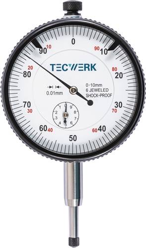 Messuhr DIN 878 10mm Abl.0,01mm m.Stoßschutz TECWERK