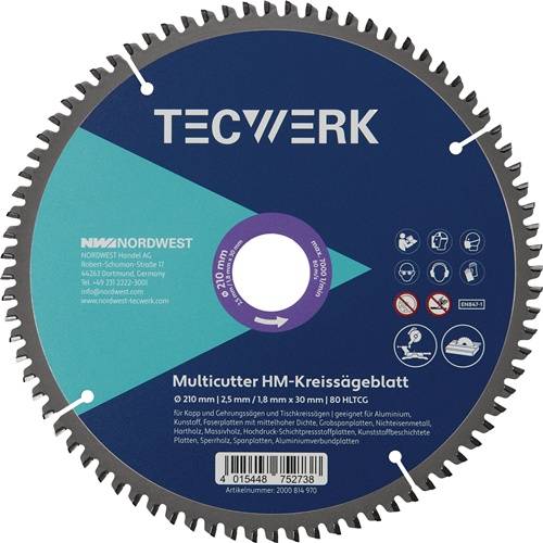 Tisch-/Kappkreissägeblatt AD 300mm Z.96 HLTCG Schnitt-B.3,2mm TECWERK