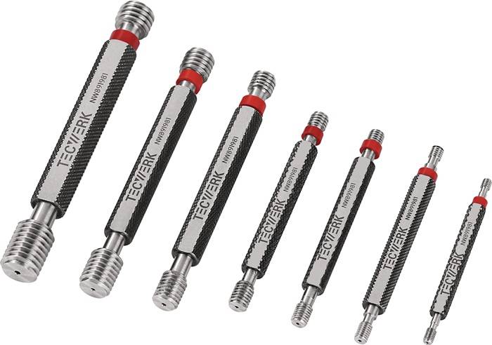 TECWERK Grenzgewindelehrdorn-Satz 6H je 1 St. M3, M4, M5, M6, M8, M10, M12