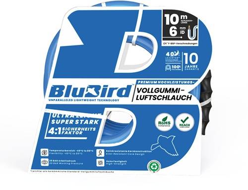 Werkstattschlauchset BluBird ID 6mm AD 12mm L.10m Sicherheitskuppl.