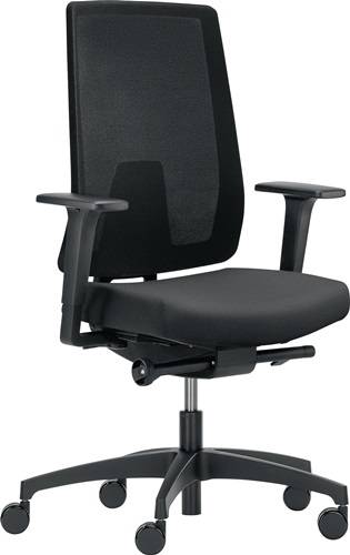 Bürodrehstuhl m.Synchr.-Techn.schwarz 400-520mm m.Lehnen Trgf150kg DAUPHIN