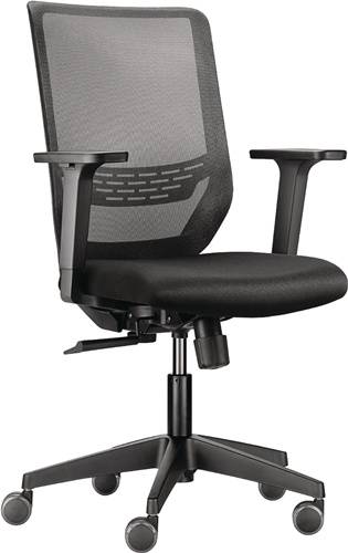 Bürodrehstuhl Synchr.-Techn.schwarz 410-520mm m.Lehnen Trgf.110kg TREND OFFICE