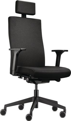 Bürodrehstuhl m.Synchr.-Tech.schwarz 410-520mm m.Lehnen Trgf.110kg TREND OFFICE