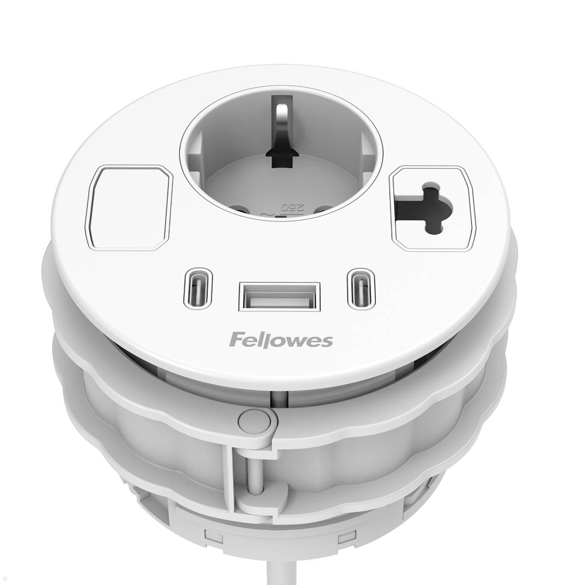 Fellowes Power-Spot Einbausteckdose mit 1x USB-A und 2x USB-C Charger 45W ( 1001...