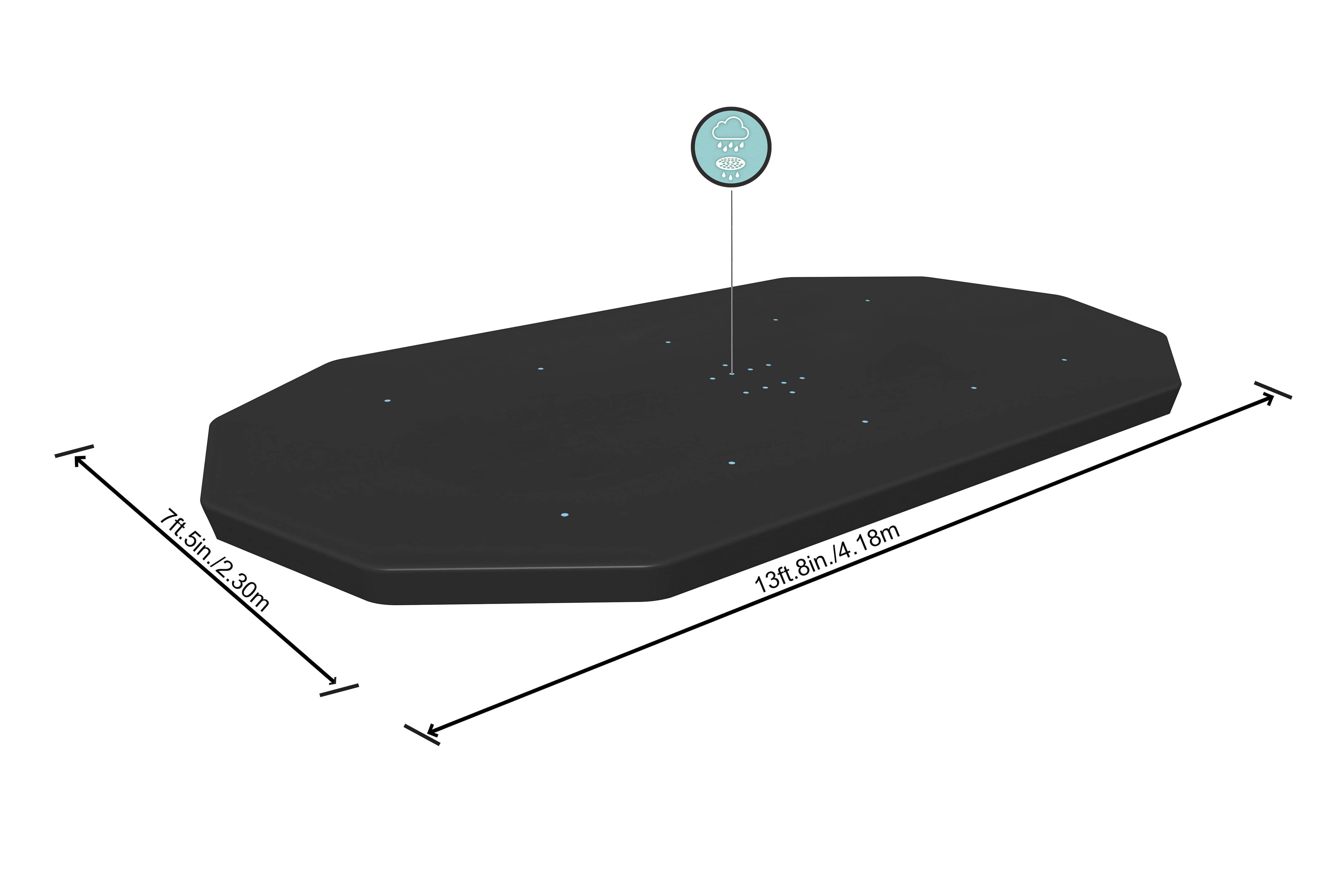 Bestway 58425 - PVC-Abdeckplane, schwarz, oval - 418 x 230 cm