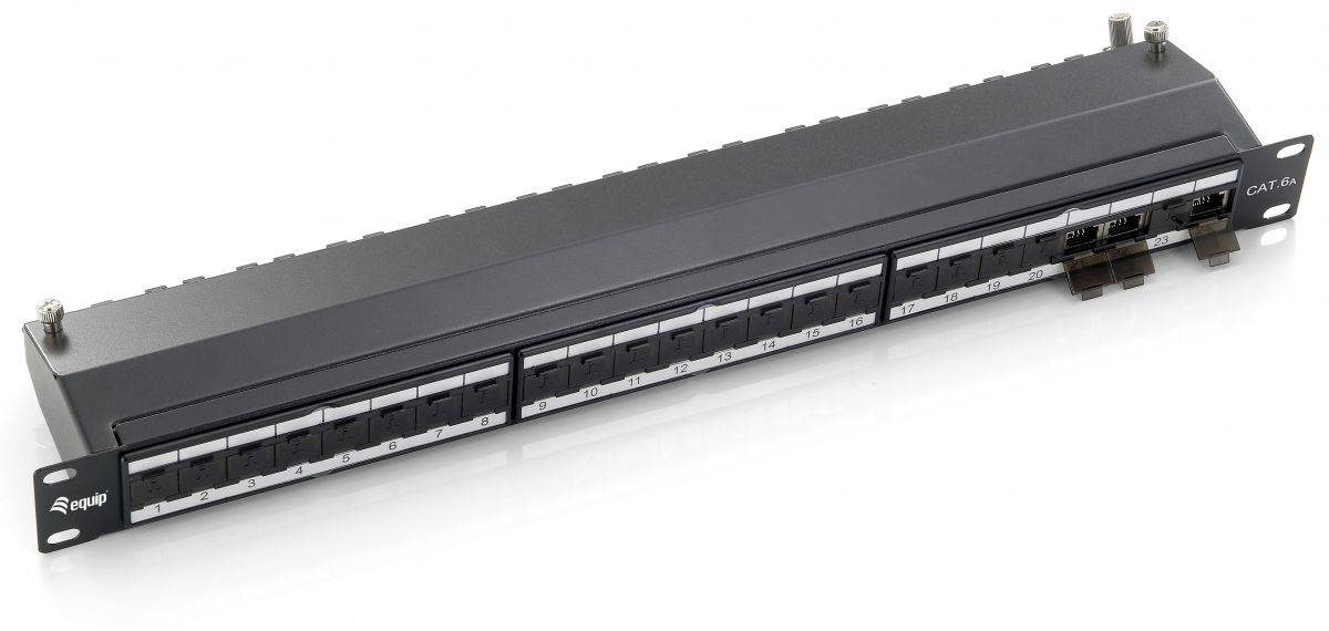 Equip 326624 Patchpanel equip 24x RJ45 Cat6A 19" 1HE schwarz