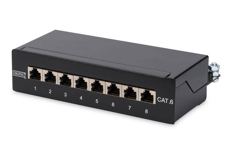 DIGITUS DN-91608SD Desktop Patchpanel Kat.6, Klasse E, 8 x RJ45, 1HE(S)