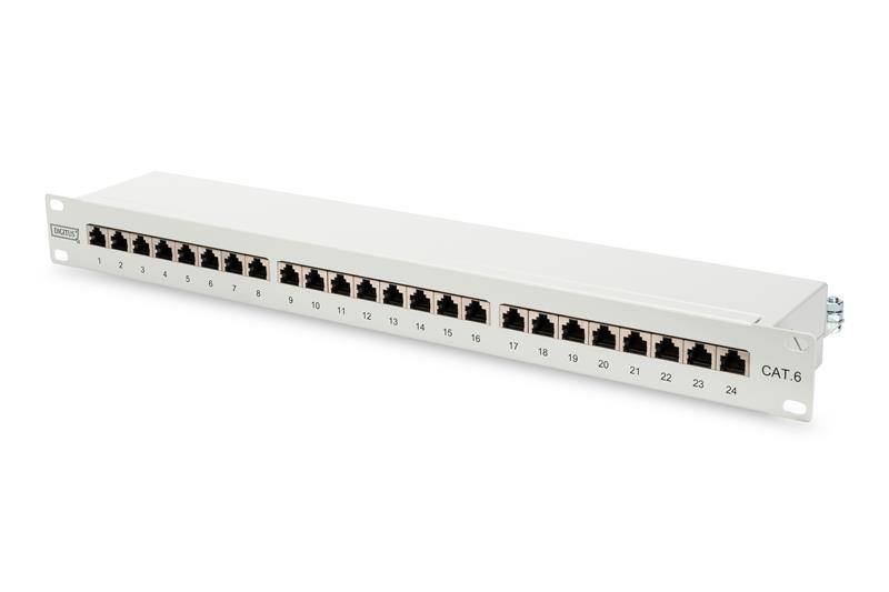 DIGITUS 19" Patch Panel Kat.6, Klasse E, 24 x RJ45, 1 HE