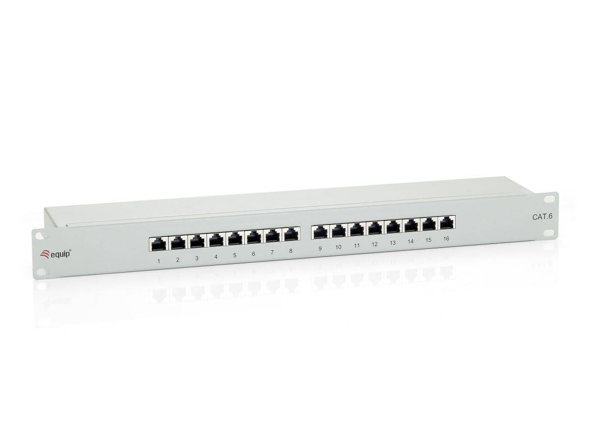 Equip 326316 Patchpanel equip 16x RJ45 Cat6 19" 1HE grau