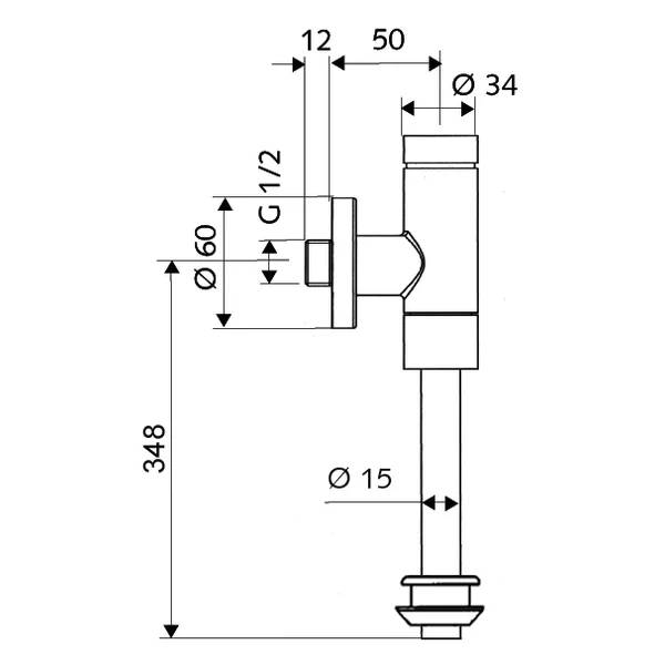 Schell Urinal-Druckspüler SCHELLOMAT BASIC SV, DN 15, 1 Stk.